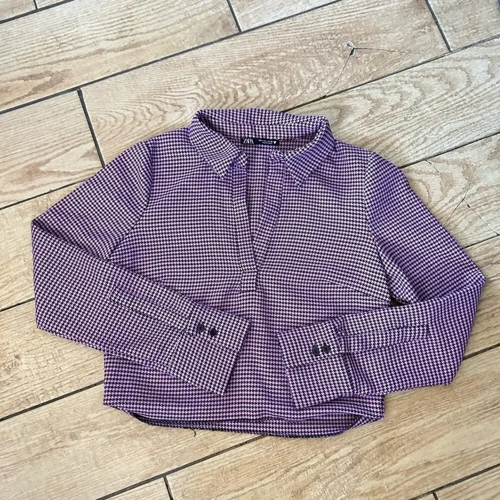 Zara gingham pink long sleeve - Picture 3 of 4